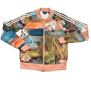 Adidas Womens Floral Track Jacket XS Athleisure Y2K Back To School Workout